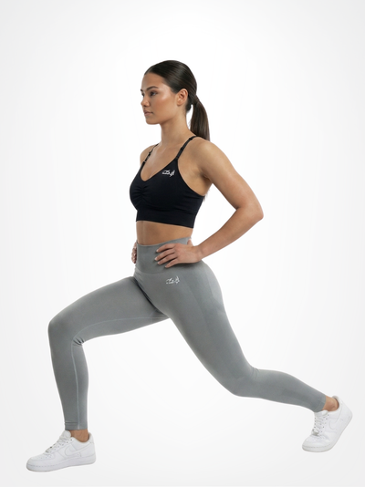 Nahtlose Leggings + Scrunch – Grau