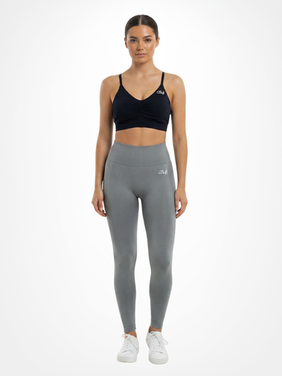Nahtlose Leggings + Scrunch – Grau